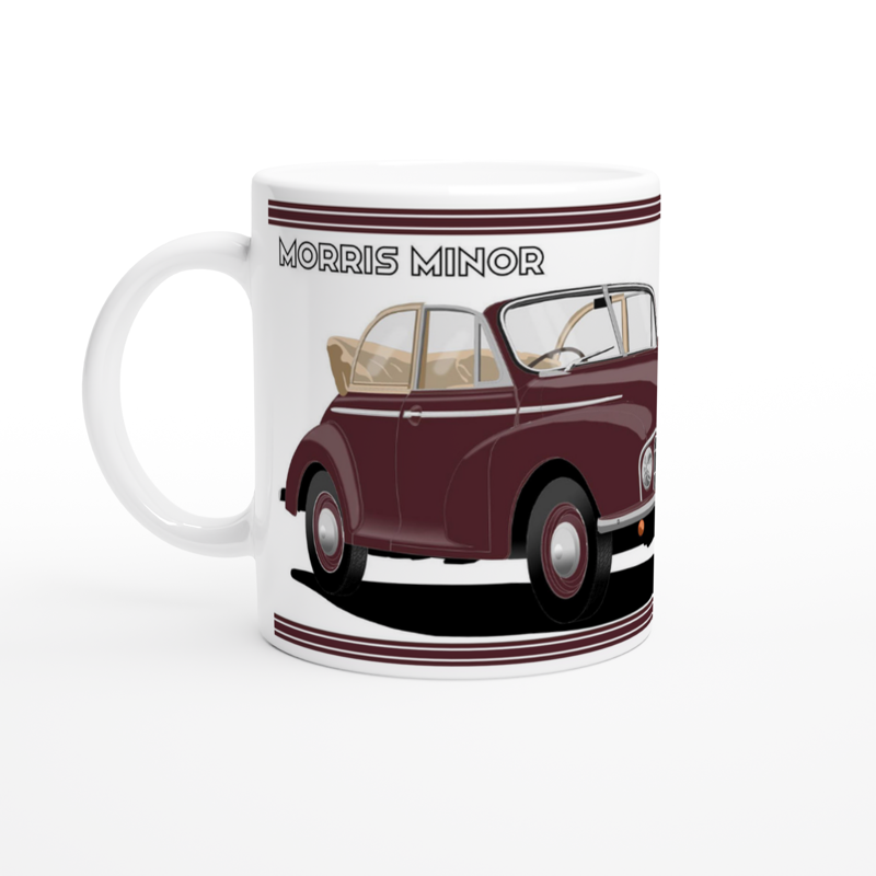 Morris Minor Convertible Split Screen in Maroon Art Mug