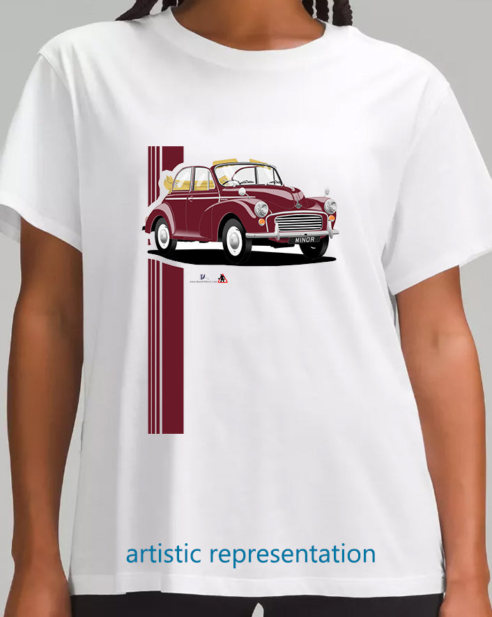 Morris Minor 1000 convertible in Maroon T Shirt