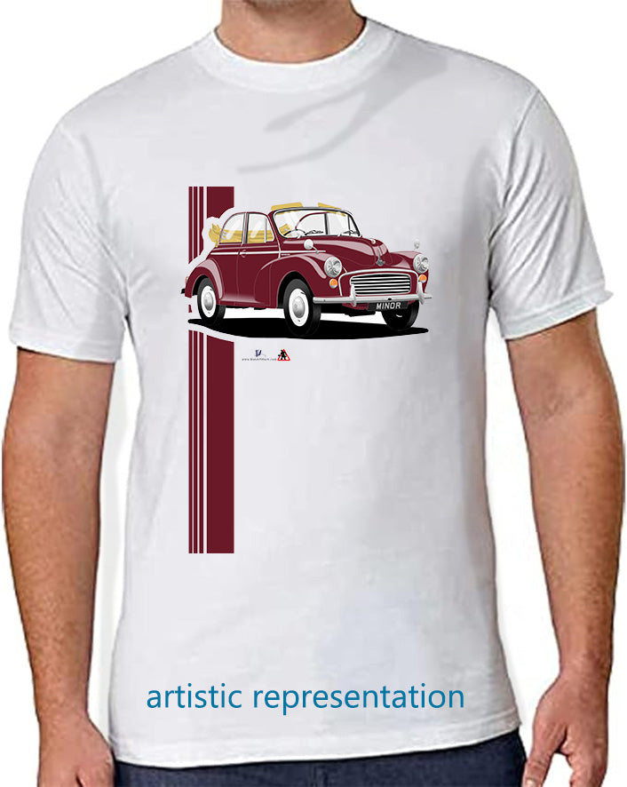 Morris Minor 1000 convertible in Maroon T Shirt