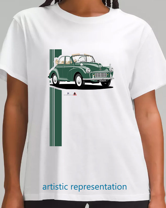 Morris Minor 1000 Split Screen convertible in Green T Shirt