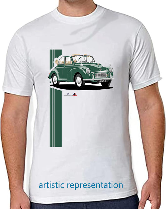 Morris Minor 1000 Split Screen convertible in Green T Shirt