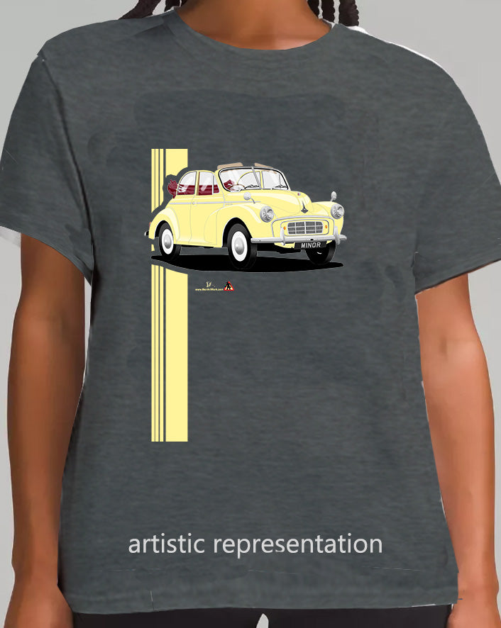 Morris Minor 1000 Split Screen convertible in Yellow Cream T Shirt