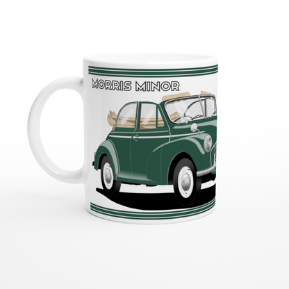 Morris Minor Convertible Split Screen in Green Art Mug