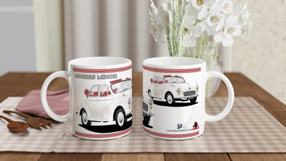 Morris Minor Convertible in White Art Mug