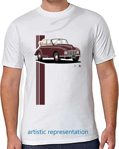 Morris Minor 1000 MM convertible in Maroon T Shirt