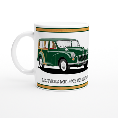 Morris Minor Traveller in Dark Green Art Mug