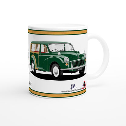 Morris Minor Traveller in Dark Green Art Mug