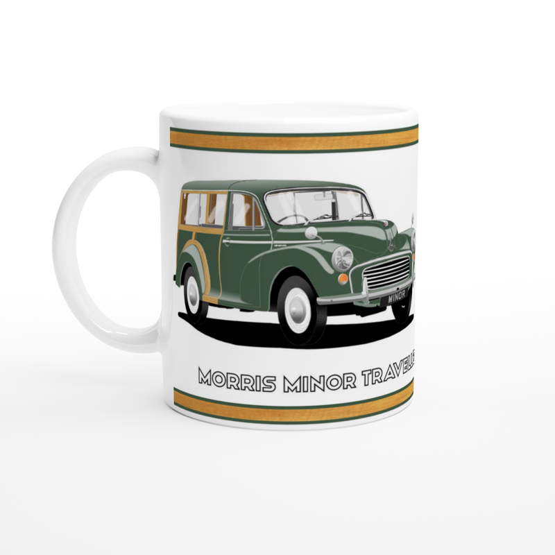 Morris Minor Traveller in Green Art Mug