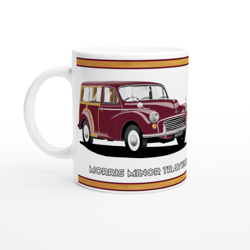 Morris Minor Traveller in Maroon Art Mug