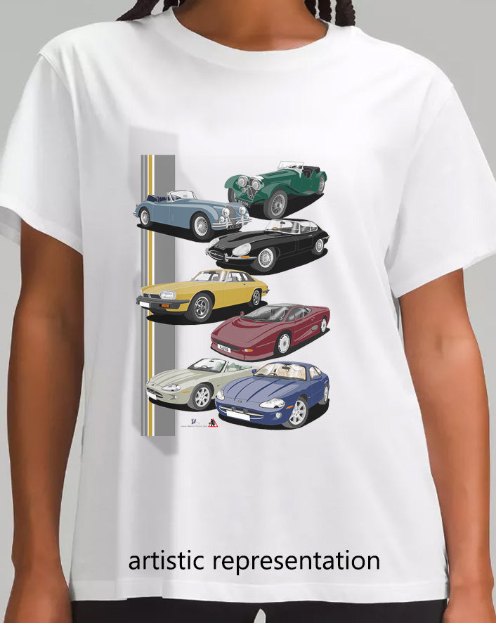 Classic Jaguar Sports Cars Multi T Shirt