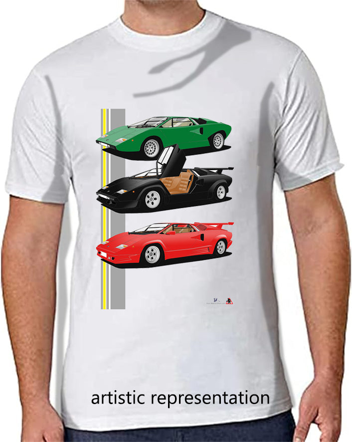 Classic Lamborghini Countach Multi T Shirt