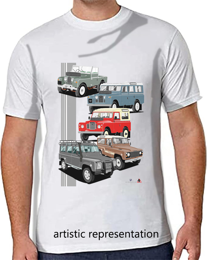 Classic Land Rover Multi T Shirt