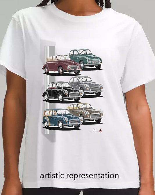 Classic Morris Minor Cars Multi T Shirt