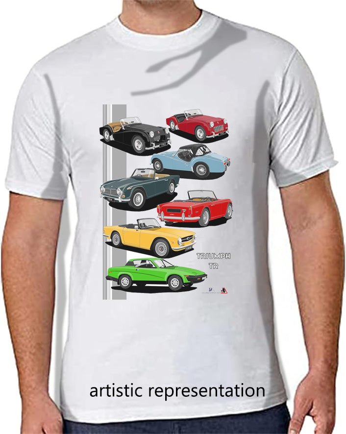 Classic Triumph TR Cars Multi T Shirt