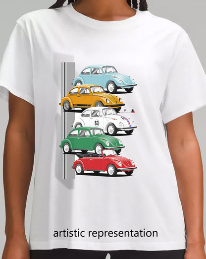 Classic VW Beetle Cars Multi T Shirt