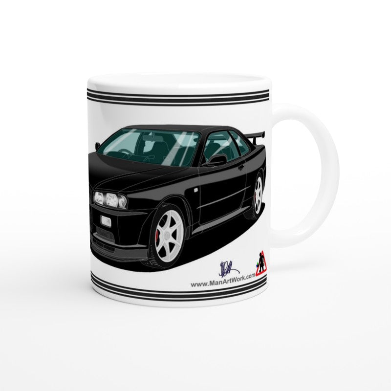 Nissan Skyline GTR Art Mug in black