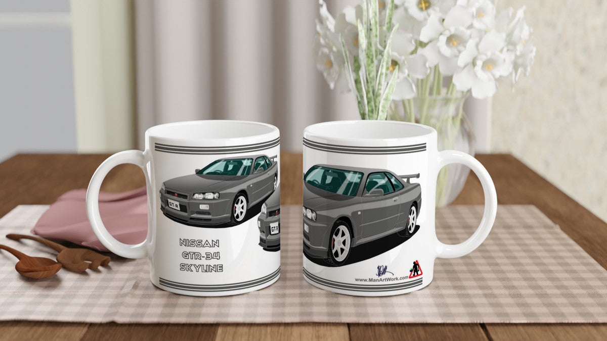 Nissan Skyline GTR Art Mug in Gray