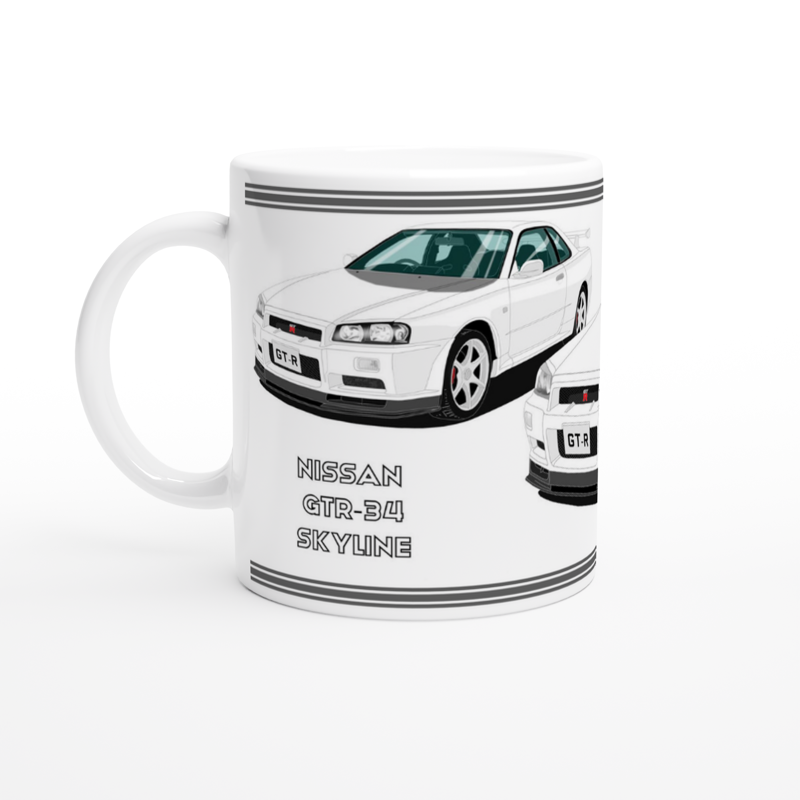 Nissan Skyline GTR Art Mug in White