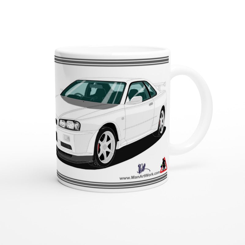 Nissan Skyline GTR Art Mug in White