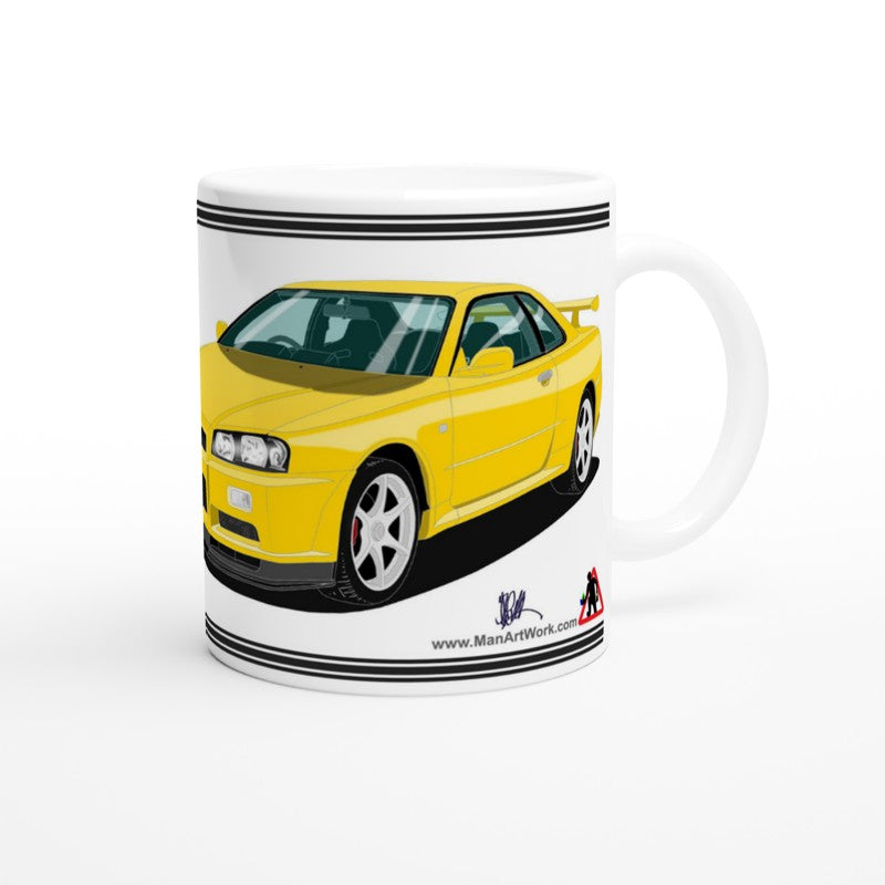 Nissan Skyline GTR Art Mug in Yellow