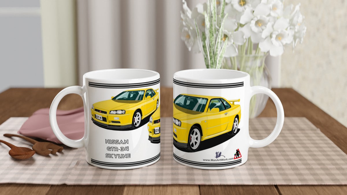 Nissan Skyline GTR Art Mug in Yellow