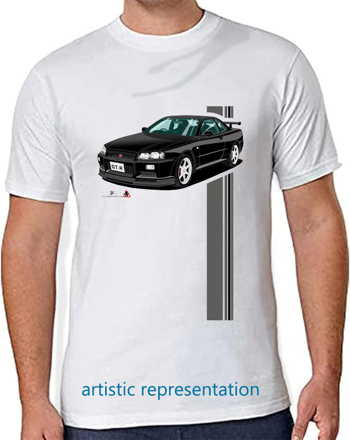 Nissan Skyline GTR 34 in Black Art T Shirt