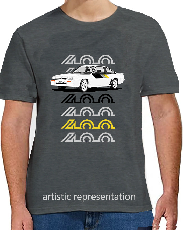 Opel Manta B2 400 in White Art T Shirt