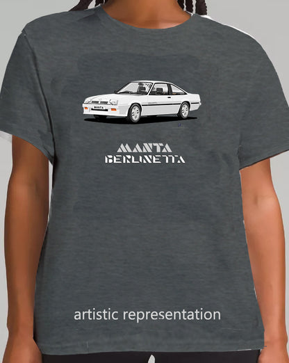 Opel Manta B2 Coupe Berlinetta in Silver Art T Shirt