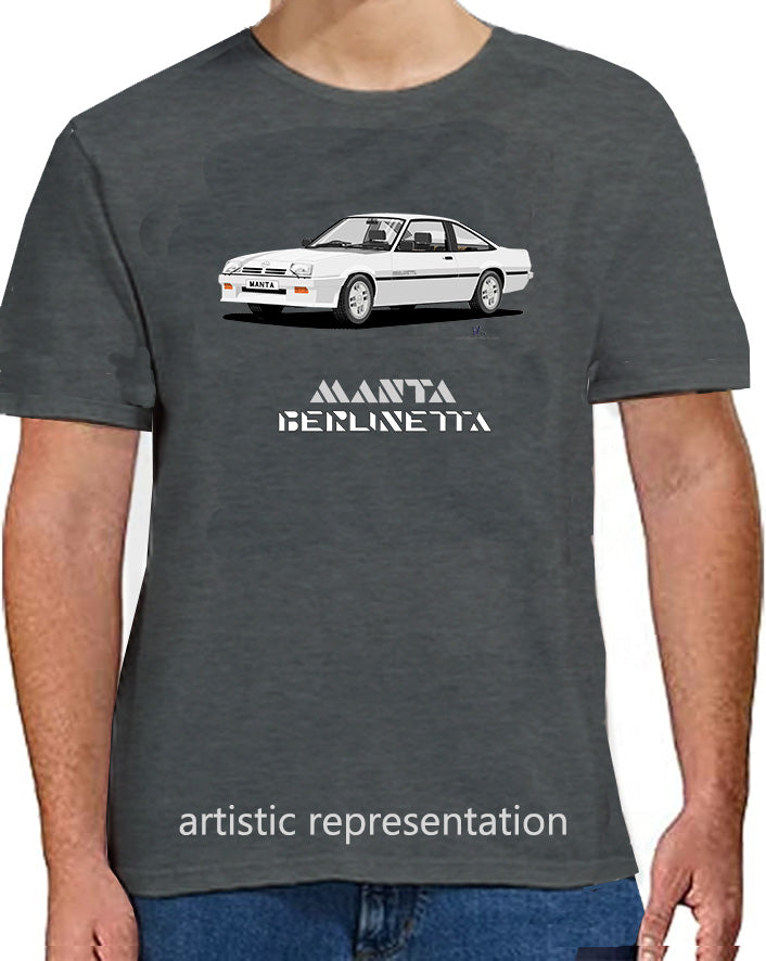 Opel Manta B2 Coupe Berlinetta in Silver Art T Shirt