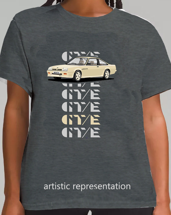Opel Manta B2 Coupe GTE in Gold Art T Shirt