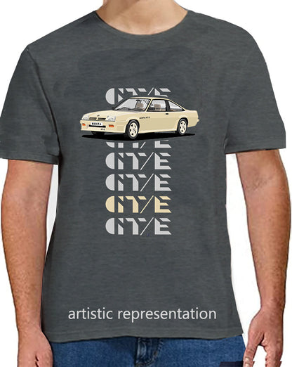 Opel Manta B2 Coupe GTE in Gold Art T Shirt