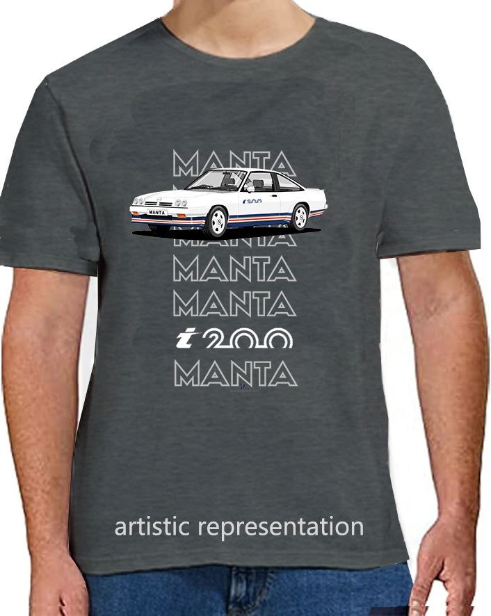 Opel Manta B2 Coupe i200 in White Art T Shirt