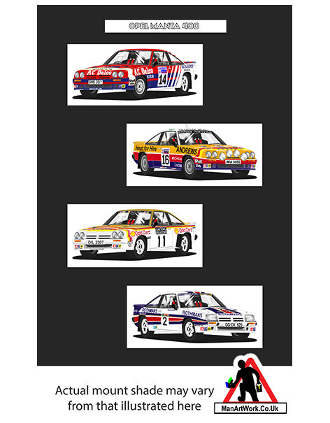 Opel Manta 400 Group B WRC Rally cars A4 Art Print