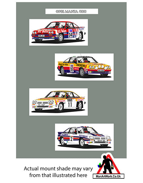 Opel Manta 400 Group B WRC Rally cars A4 Art Print