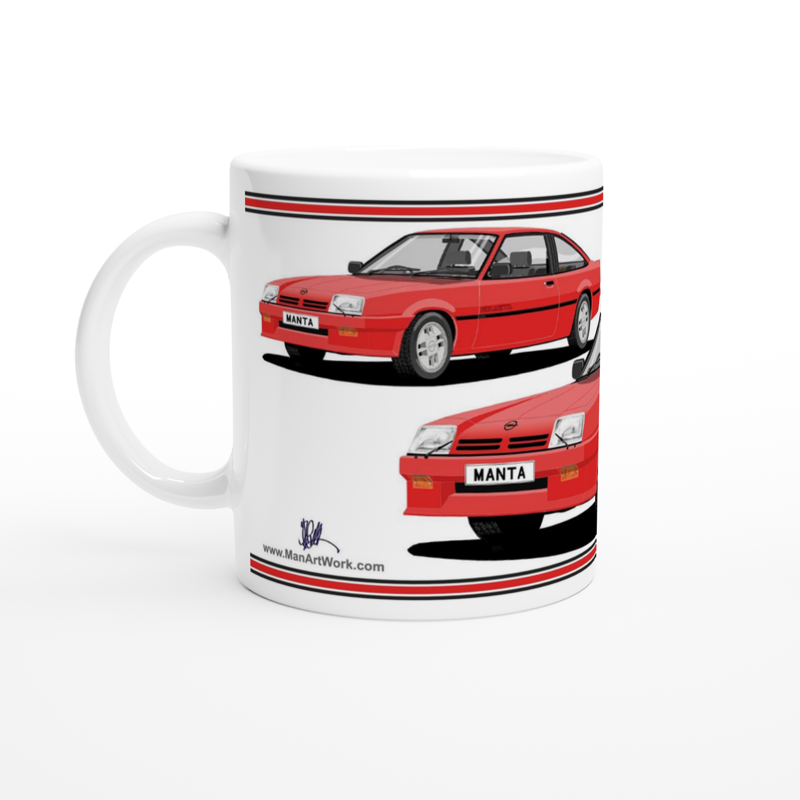Opel Manta B2 Coupe Berlinetta Art Mug in Red