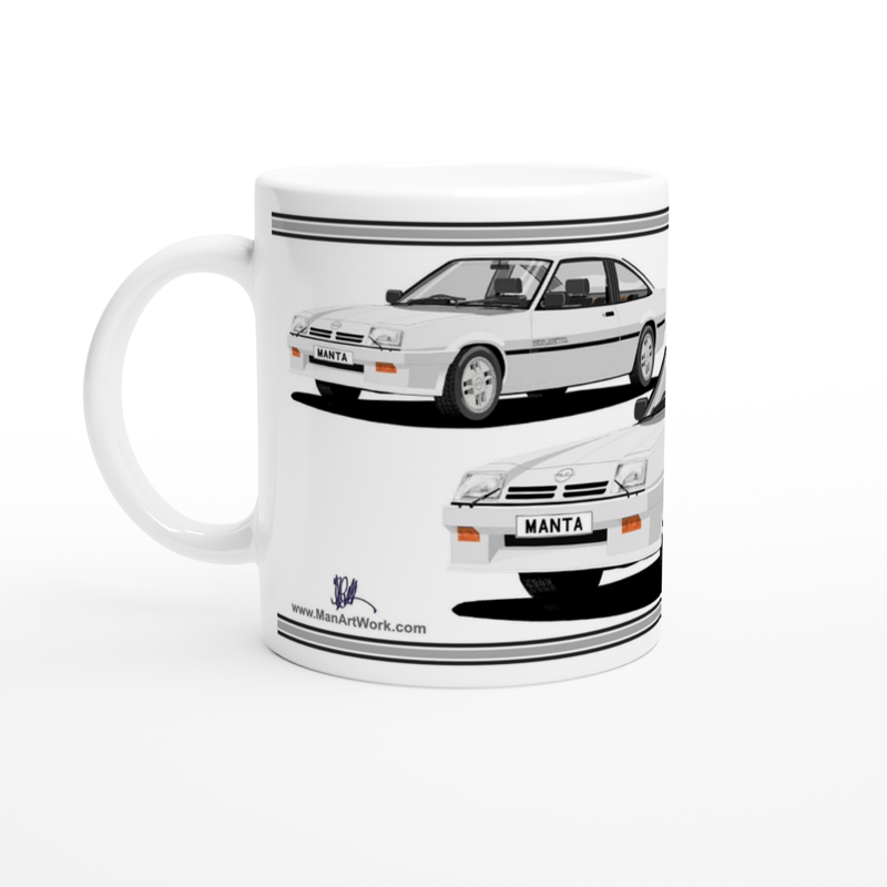 Opel Manta B2 Coupe Berlinetta Art Mug in Silver
