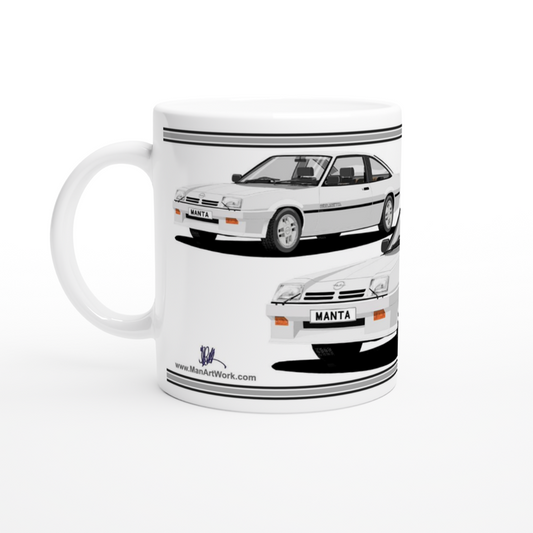 Opel Manta B2 Coupe Berlinetta Art Mug in Silver
