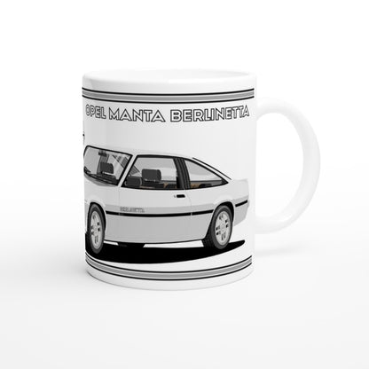 Opel Manta B2 Coupe Berlinetta Art Mug in Silver