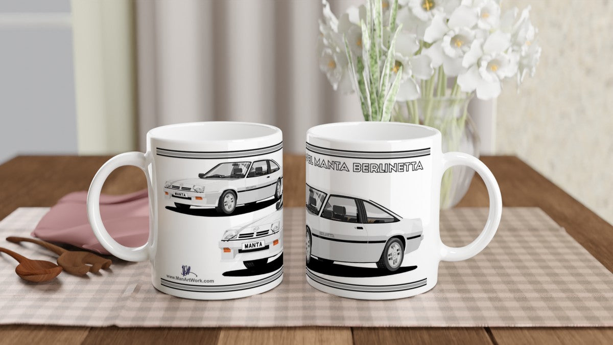 Opel Manta B2 Coupe Berlinetta Art Mug in Silver