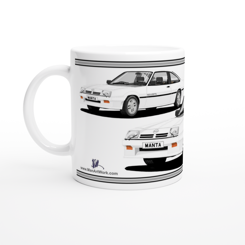 Opel Manta B2 Coupe Berlinetta Art Mug in White
