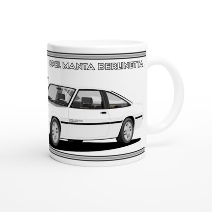 Opel Manta B2 Coupe Berlinetta Art Mug in White