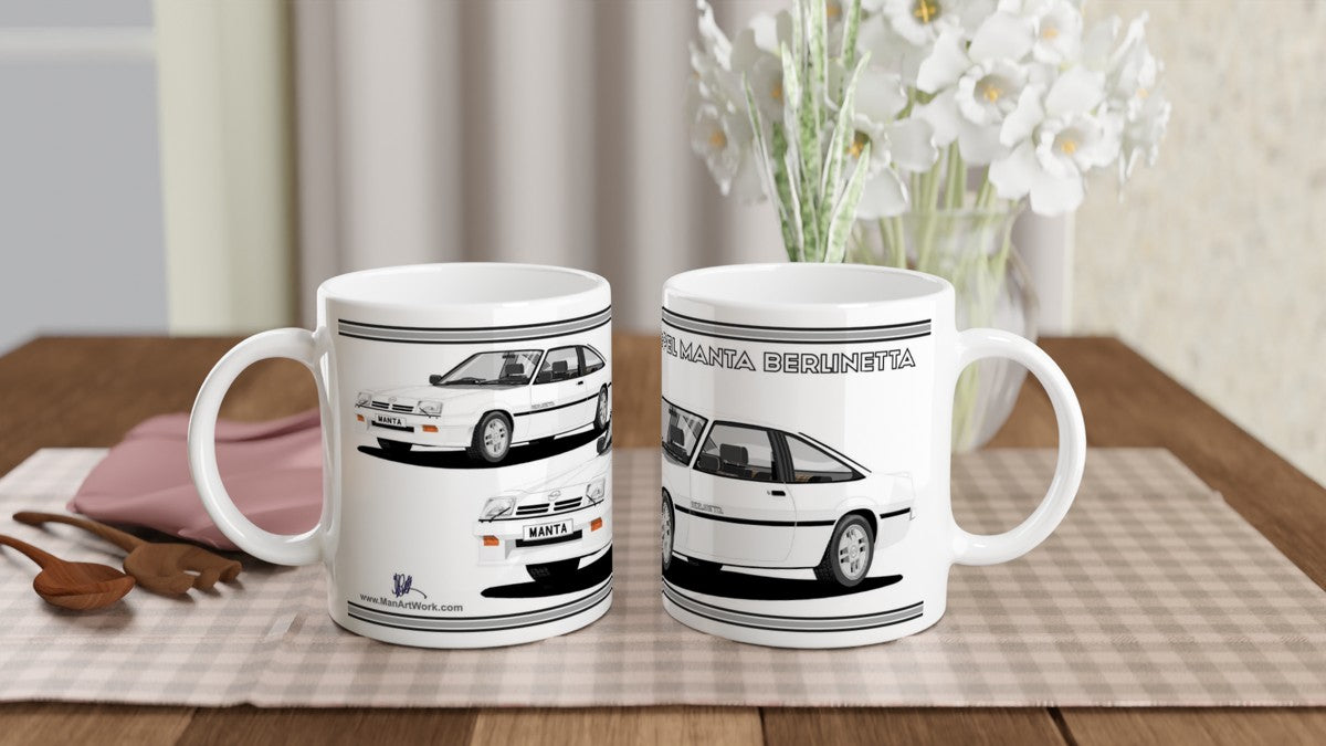 Opel Manta B2 Coupe Berlinetta Art Mug in White
