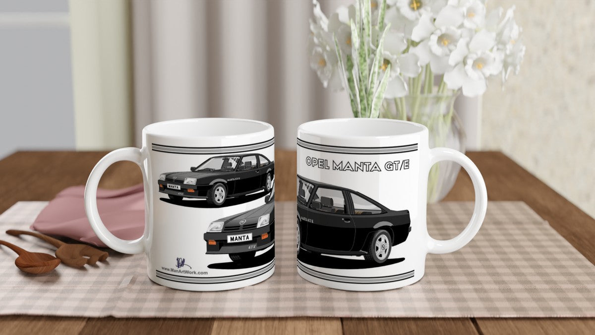 Opel Manta B2 Facelift Coupe GTE in Black Art Mug