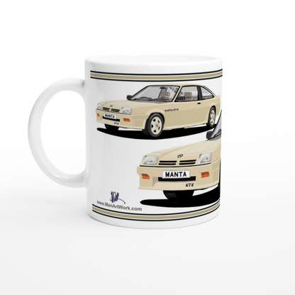 Opel Manta B2 Facelift Coupe GTE in Light-Gold Art Mug