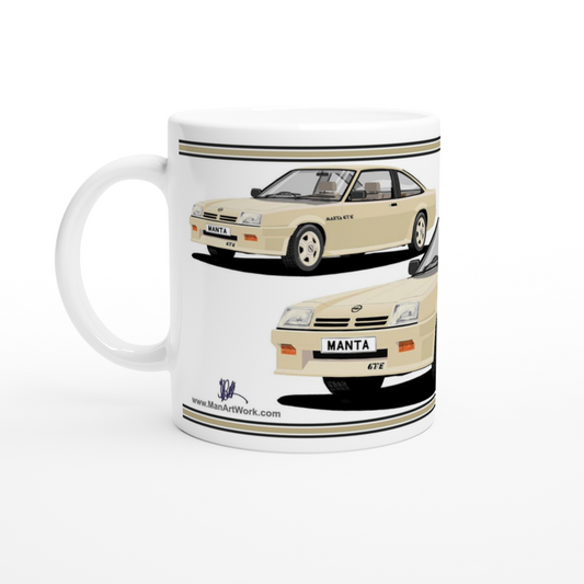 Opel Manta B2 Facelift Coupe GTE in Light-Gold Art Mug