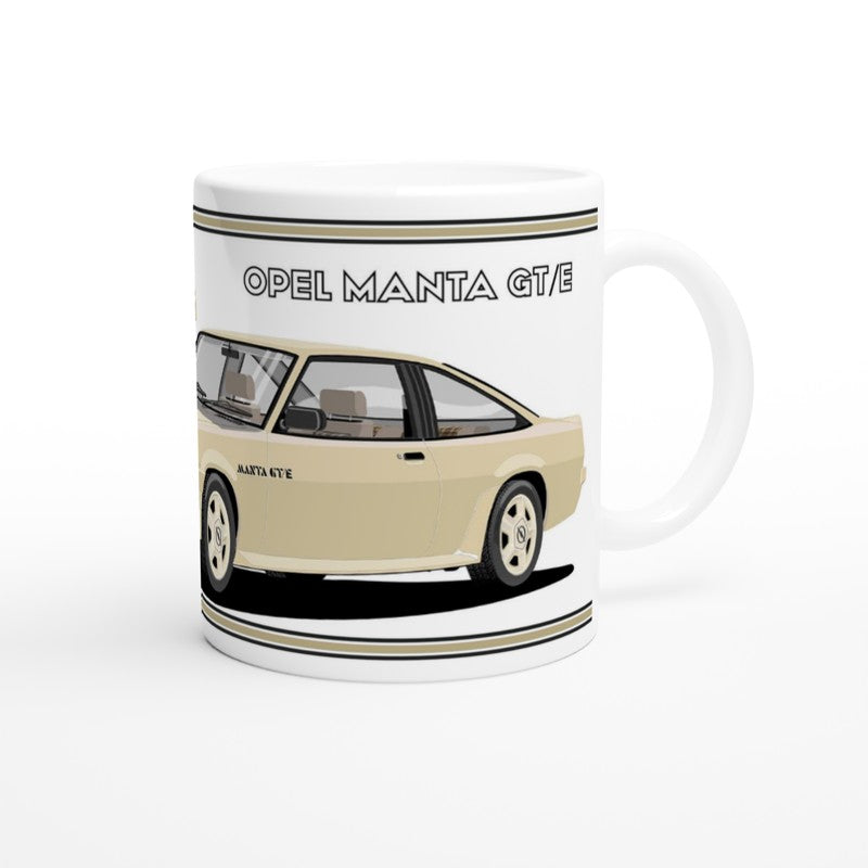 Opel Manta B2 Facelift Coupe GTE in Light-Gold Art Mug