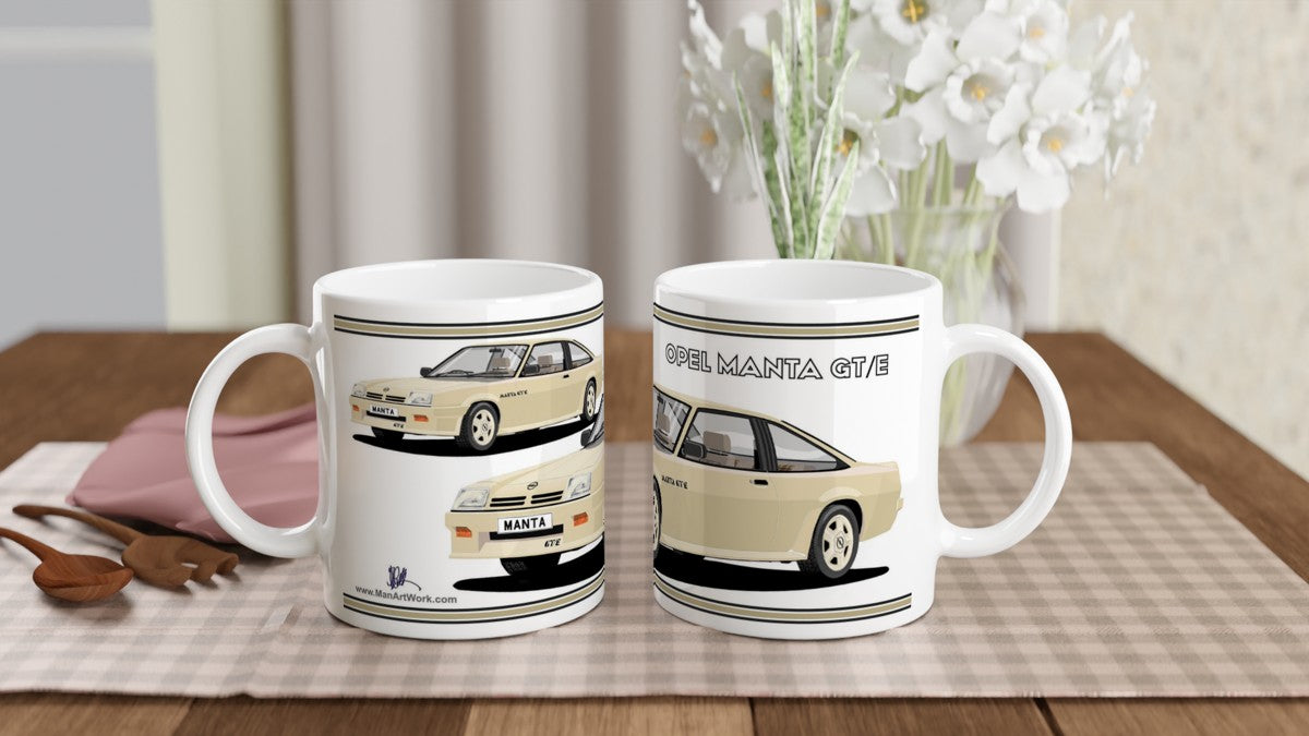 Opel Manta B2 Facelift Coupe GTE in Light-Gold Art Mug