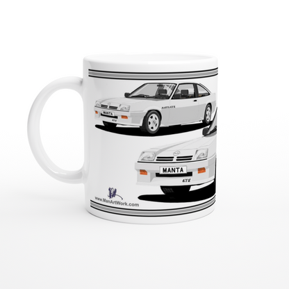 Opel Manta B2 Facelift Coupe GTE in Silver Art Mug