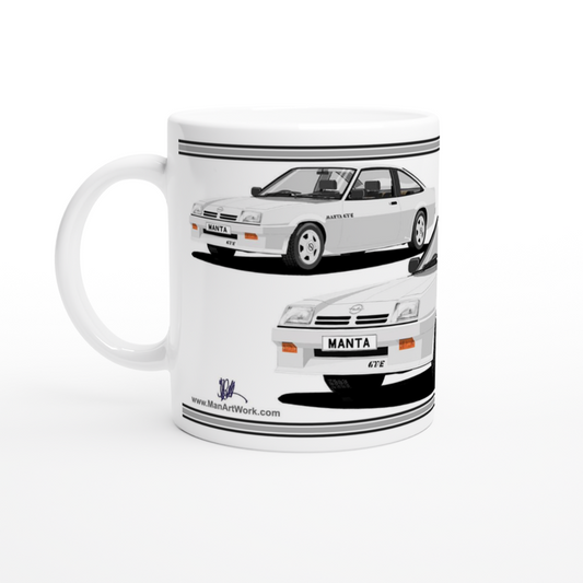 Opel Manta B2 Facelift Coupe GTE in Silver Art Mug
