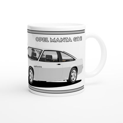 Opel Manta B2 Facelift Coupe GTE in Silver Art Mug